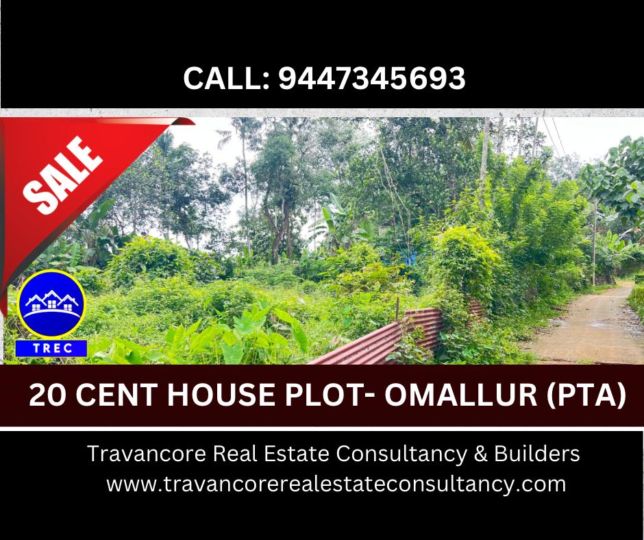 20 Cent Residential Plot for Sale in Omalloor, Pathanamthitta – Road Access