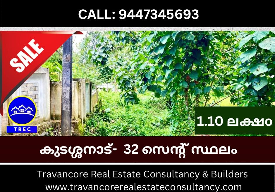 32 CENT RESIDENTIAL PLOT FOR SALE – KUDASSANADU
